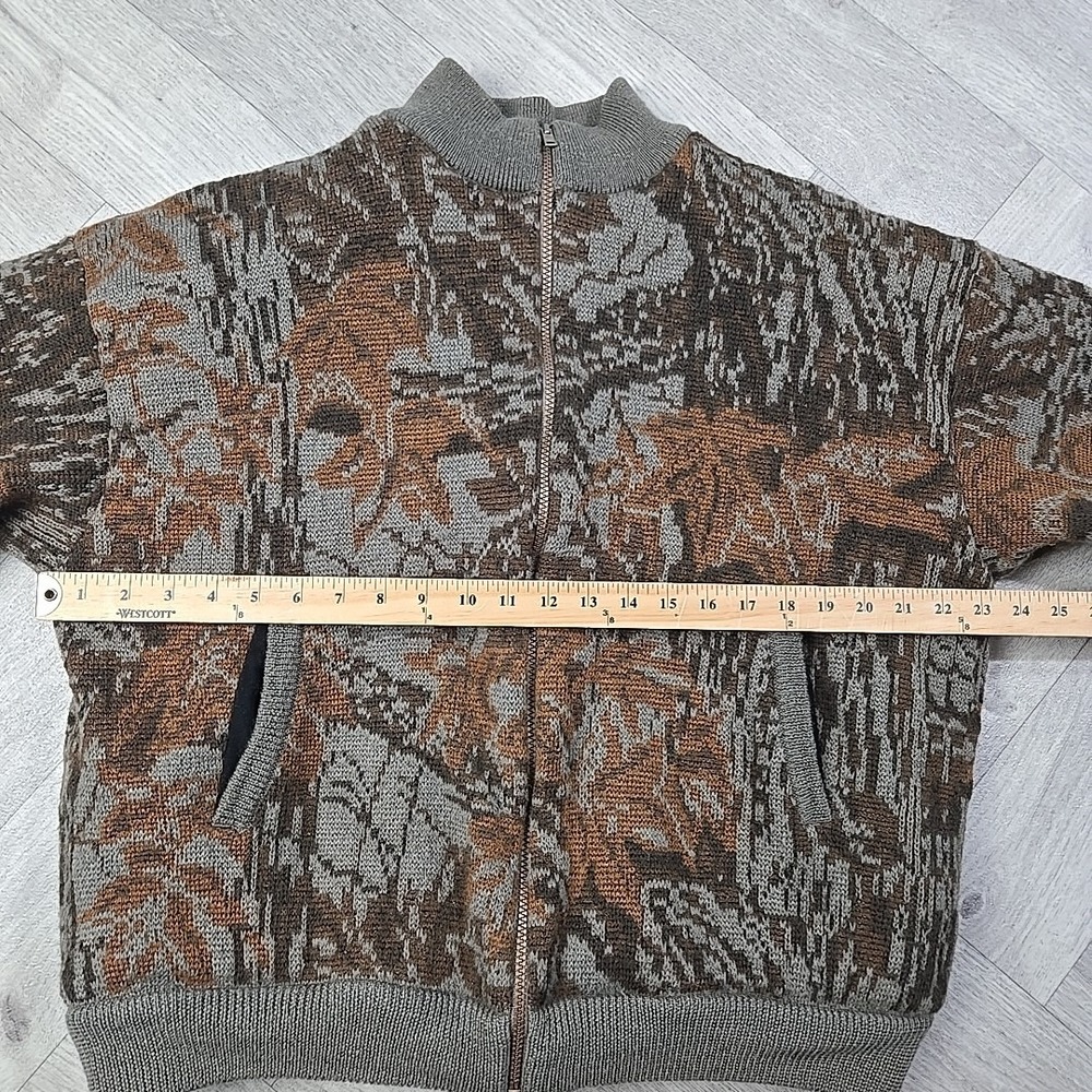 VTG Cabelas Large Wool Camo Sweater Realtree Lined Insulated Hunting Zip Jacket - Picture 12 of 16